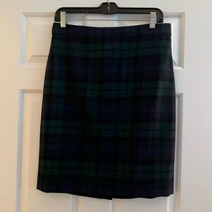 J. Crew Tartan Pencil Skirt - Navy and Green